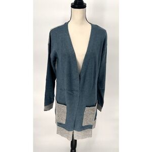 Stitch Fix Lety & Me Cardigan Blue/Gray Color Block Open front LongSleeve Size M